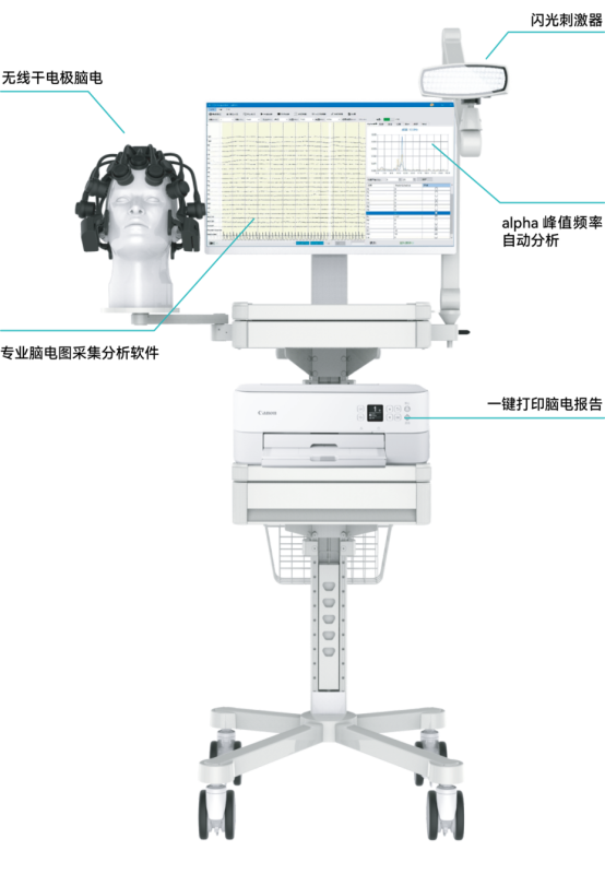 Wireless dry electrode brain function evaluation and disease assisted diagnosis system-